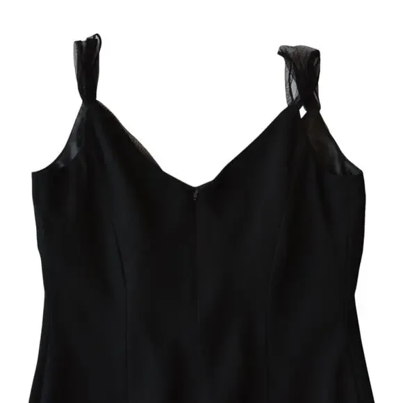 Elegant Vintage 90s Black Sheath Dress - Size 14 Evening Gown - Picture 5 of 6